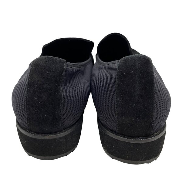 Eileen Fisher Dell Platform Loafer Black Suede Stretch Slip-On Women Sz 8.5 - Picture 2 of 11